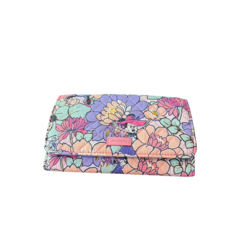 "Vera Bradley" Disney Minnie Mouse Sweet Treats Pink Quilted Trifold Wallet Rare